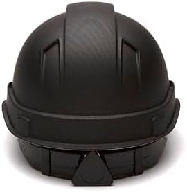 PYRAMEX Ridgeline Cap Style Hard Hat, Vented, 4-Point Ratchet Suspension, Black Graphite Pattern - Image 4