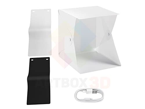 Mini Estúdio Fotográfico Dobrável Portátil USB com LED e Fundos para Fotos de Produtos