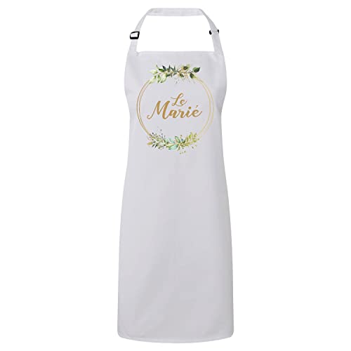 Tablier cuisine marié idéal pour le brunch des noces et repas de fiançailles