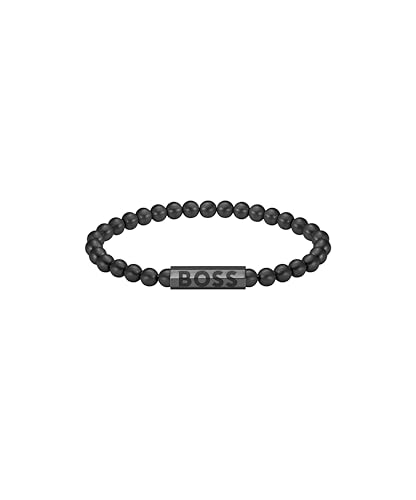 BOSS Jewelry Bracelet en perles pour Homme Collection SPHERE METAL en Acier inoxidable, Or Jaune et noir BOSS Jewelry Bracelet en perles pour Homme Collection SPHERE METAL en Acier inoxidable, Or Jaune et noir