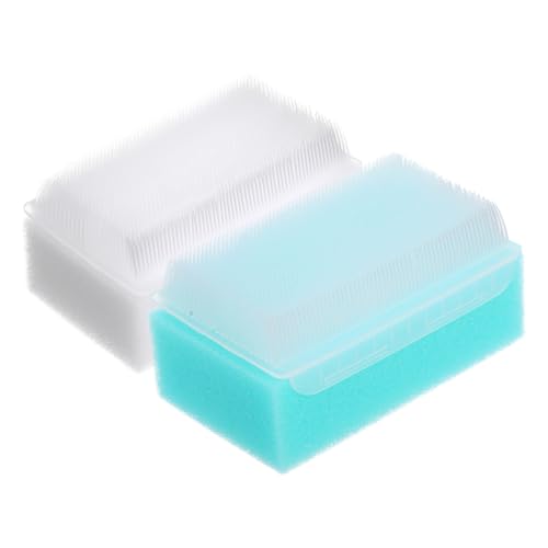 SMASOLO 2個 感覚トレーニング触覚刷 新生児用柔らかボディブラシ 触感マッサージ お風呂用 白 緑 の敏感肌に優しい非刺激素材使用