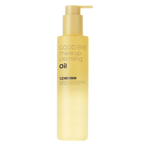 bom COSMETICS Good Bye Makeup Cleansing Oil 6.76 fl oz. Pore Care and Daily Exfoliation with Residue-Free Oil Cleanser, Watery Lightweight Texture for Face Wash and Makeup Removal, for Sensitive Skin