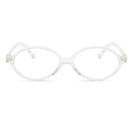 Image of JOVAKIT Retro Oval Blue Light Blocking Glasses for Women Vintage Fashion 90s Small Oval Frame Eyeglasses