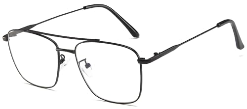 Image of Roshfort Eyewear Zero Power Blue Cut & Antiglare Computer Square Eyeglasses | Men & Women | Medium - Pack Of 1
