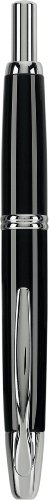 Pilot Vanishing Point Collection Refillable & Retractable Fountain Pen, Black Barrel With Rhodium Accents, Blue Ink, Broad Nib (60342) #TOP4