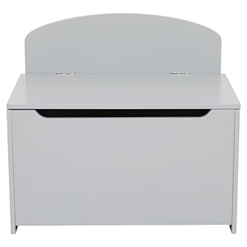 Wei Wei Global Kids Wooden Toy Box - Toy Storage Chest With 2 Safety Hinges - Storage Chests With Bench Seat - Toy Storage Trunk Case - Sturdy Entryway Storage Bin - Toy Box Bench Organizer - Gray #TOP3