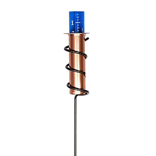 LYEAA Spiral Lawn Rain Gauge Outdoor Copper Accurate Floating Rain Meter for Outdoors Stake Garden Landscape Pluviometer Float Measure