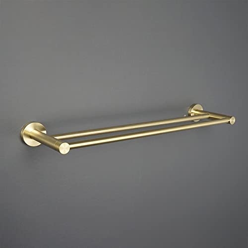 Double porte-serviette gold acier inoxydable pour créer une salle de bain style hôtel spa