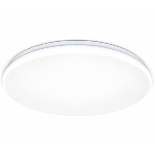 HUA QIANG WANG 40cm Round LED Ceiling Light, Ultra-thin Flush Mount, 3-Color Adjustable, for Medium-Sized Rooms, Living Rooms, Kitchens | Non-Dimmable, Plastic Shade
