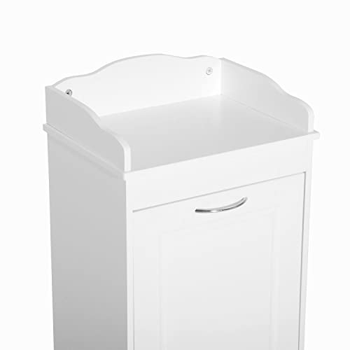 Homcom 31" Tilt Out Laundry Hamper, Free Standing Home Organizer Hamper, Bathroom Storage Cabinet, White #TOP7