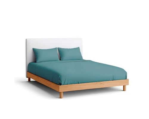 Nina Home Completo Lenzuola In Puro Cotone, Set Biancheria Da Letto Premium Quality Made In Italy, Con Federe 50X80Cm (Smeraldo, Matrimoniale, Tinta Unita)-image