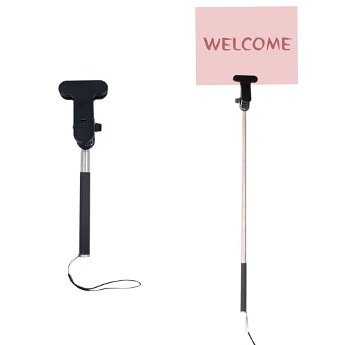 2 PCS Adjustable Handheld Sign Holder, 7.9-37'' Stainless Steel Billboard Airport Pick-Up Poster Holder Welcome Sign Leader Tour Guide Sign Parade Signboard, No Signboard