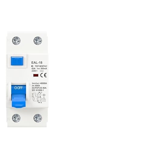 Disjoncteur différentiel 2P 63A 30mA pour courant alternatif ELCB RCD