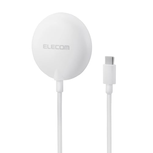 エレコム Qi2 充電器 15W Magsafe対応 ワイヤレス充電 置くだけ充電 【 iPhone 16 / 16 Pro / 16 Pro Max / 15 / 14 / 13 用】 ホワイト EC-MA10WH