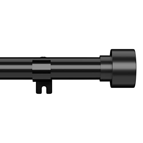 Curtain Rods for Windows 48 to 84-1 Inch Heavy Duty Black Curtain Rods - Adjustable Long Curtain Rod for Outdoor Patio, Sliding Glass Door, Living Room