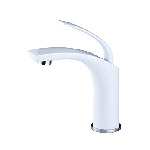 Robinet de lavabo blanc pour salle de bain design et minimaliste