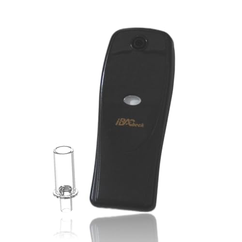 Image of Breathalyzer with LED Display, Visible at Night. Long Battery Life and Last 300 Test with Alkaline Batteries (Black 088+)