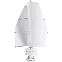2000W Wind Turbine Generator Kit, 12V-48V Wind Power Generator, 2 Blades Spiral Blades Vertical Axis Wind Power Wind Maglev Generator with Controller