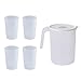 UPKOCH 2L Pichet D' eau En Plastique avec Tasses Boisson Froide Pichet Carafes Pichet Café Carafe Glacé Thé Pichet Cruche D' eau pour Chaude L' eau Froide Glace Thé Café