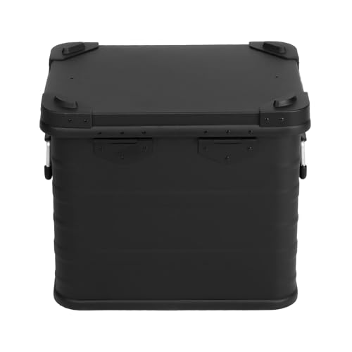 Alubox Alukiste abschließbar E31B - Premium Aluminium Lagerbox 31 Liter - Deckel mit Aluminium Druckguss Stapelecken und Gummidichtung - inklusive Schlösser - schwarz lackiert