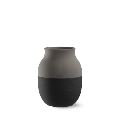 Kähler Omaggio Circulare Vase aus Restmaterialien früherer Produktionen, recycelt, in der Farbe: Anthrazit Grau, Höhe: 20 cm, 690147