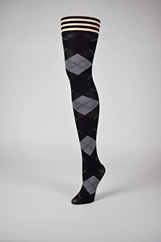 Kix`ies Stockings For Women | Thigh High Stockings With No-Slip Grip Stay Ups Thigh Bands | Womens Thigh High Stockings (Kimmie Argyle 1302D) #TOP3
