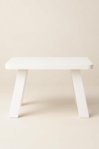 Image of SBF Furniture Mini Flower Side Table, 30 cm, Matte Finish, Modern Minimalist Design, 3 Angled Legs (4P White Stool)