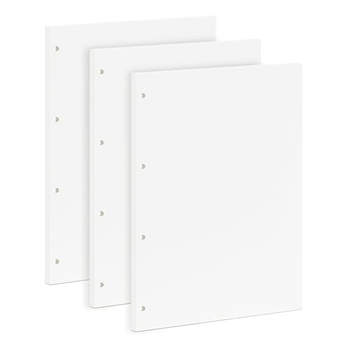 Pages de recharge A4 pour classeur à 4 anneaux avec 135 feuilles vierges perforées 100g