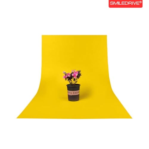 Image of SMILEDRIVE Photography Background Sheets, 60 x 120 cm, Black & Yellow | Waterproof, Wrinklefree, PVC Material