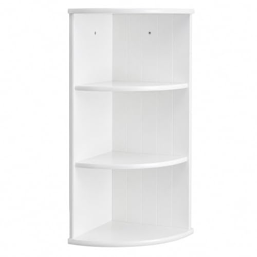 Image of Wooden 3 Tier Wall Corner Shelf Storage Cabinet Unit Bathroom Shelving