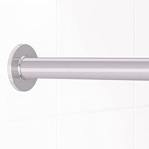 TidyFriend Plastic Shower Rod Cover 58 Inch (2 Covers) - Smooth Glide Shower Curtain Rod Cover for Straight Shower Rods Rust Cover and Bathroom Decor Upgrade Easy Slip On Design (Grey)