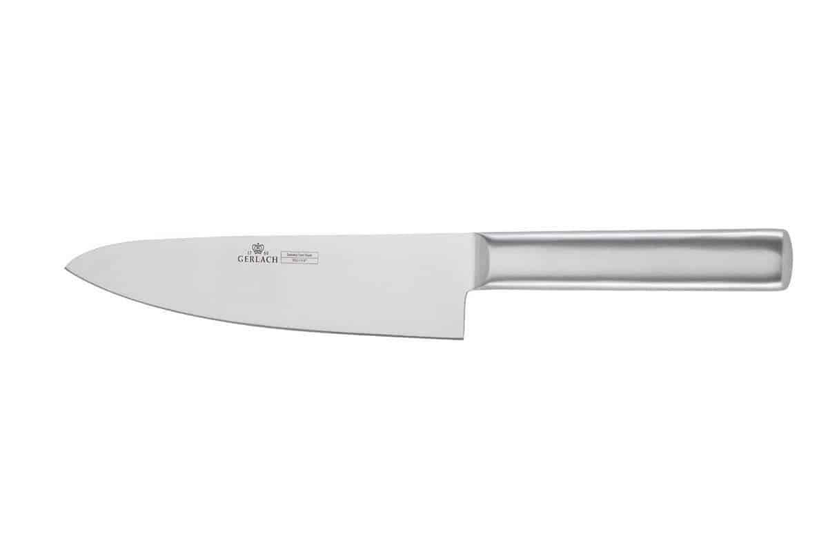 Gerlach Ambiente Juego de 5 Cuchillos de Cocina con Bloque, Acero Inoxidable, Madera de Roble, Cuchillo de Chef, para Pan, para Verduras