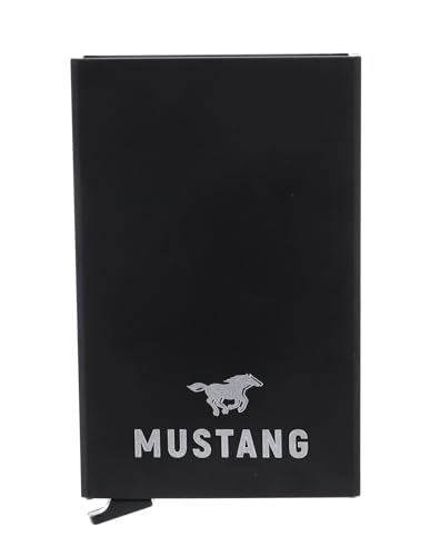 MUSTANG Lucca mini portefeuille homme rigide noir et étui carte