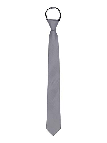 WANYING Reißverschluss Krawatte 6cm Schmalen Krawatte für Herren Vorgebunden Security Sicherheits Krawatte Casual Business Länge 48cm - Einfarbig Dunkelgrau
