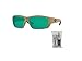 Costa Tuna Alley 6S9009 900936 62MM 248 Matte Sand/Green Mirror 580G Glass Polarized Rectangle Sunglasses for Men + BUNDLE with Designer iWear Complimentary Care Kit