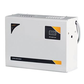 Image of V-Guard VEI 400 Plus AC Stabilizer for Inverter AC up to 1.5 Ton, Metal, 12 Ampere, 240V, 3 Year Warranty