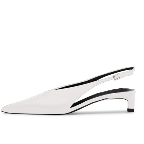 iadore Women’s Slingback Heels 2 Inch Kitten Low Heels Pumps Closed Pointed Toe Ankle Strap Dress Shoes for Evening Party Size 5-12 US