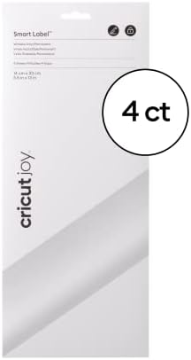 Cricut Joy Smart Label Writeable Vinyl Permanent White 33cm (13") 4 x Self Adhesive Sheets for use with, 2010000