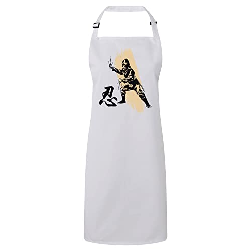 Tablier cuisine blanc premium collection arts martiaux japonais et manga