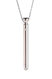 XR PLAY HARD. Charmed Silver 7x Vibrating Y Necklace For Women, Sexy Silver Bar Pendant With Chain Necklace, Rechargeable 2-in-1 Necklace Jewelry - Silver Color With Rhinestones