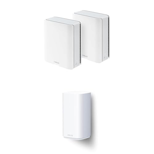 Image of Bundle of ASUS BT10 Tri-Band WiFi 7 Mesh, 18 Gbps, 6000 sq.ft (2pk), Dual 10G Ports, Security & Parental Control, 4G&5G Mobile Tethering + BD5 Outdoor Dual-Band WiFi 7 Mesh, 5000Mbps, 2500 sq.ft, IP65