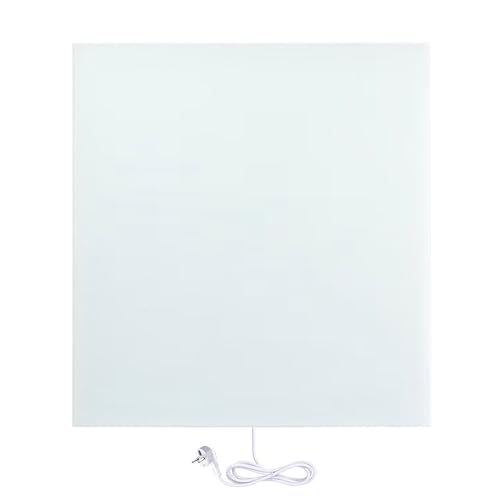 Panneau Rayonnant Électrique en verre céramique WarmlyYours, Puissance 400 Watts, 60cm x 60cm, Montage Mural, Radiateur Chaleur Infrarouge
