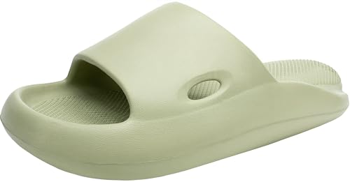 [Alvisto] 理学療法士推奨 スリッパ 室内 サンダル 4cm超厚底 エアースリッパ ルームシューズ レディース メンズ ベランダ バス トイレ 超軽量 静音防滑 柔らか 抗菌防臭 EVA air slippers 若芽色 22.5-23.5cm