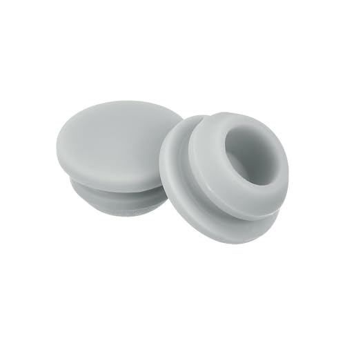 Image of MECCANIXITY 30pcs Silicone Snap in Locking Hole Plugs,9.5mm /0.4 Inch Mounting Diameter Narrow Groove Width 2mm Panel Seal Cover Round for Kitchen Bulkheads Waterproof Sealing Plugs Grey