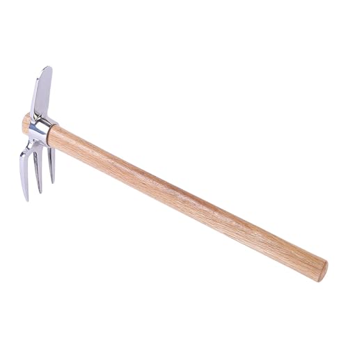 CravoFlow Azadilla de Acero Inoxidable con Mango de Madera, Herramienta para Quitar Malezas del Jardín, 42 cm (16.5 Pulgadas)