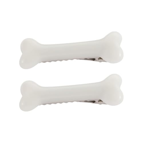 2Pcs White Dog Bone Hair Clips Hairpins Barrette,Punk Personality Women Lovely Hair Band Decoration Design Headwear Air Clips