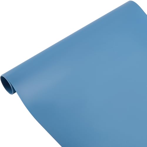 GORGECRAFT Toile de Fond en PVC de 120x40cm pour Photographie Vinyle Imperméable Acier Bleu Mat Accessoires de Photographie à Plat pour Studio Photo Produits Alimentaires Portrait Animaux