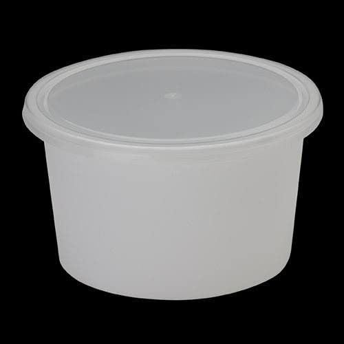 VEDANT SANTOSH Reusable Plastic White Container - 500ml (Pack of 25 Piece), Food Storage micro wave safe, freezer safe Containers with transperant Lid for Kitchen