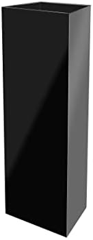 One Piece Acrylic Pedestal Art Stand Glossy Black Display 12" x 12" x 32" High No Assembly Column Lifter Elegant Display Weddings Receptions Celebrations Cube Riser ShowCase by Marketing Holders