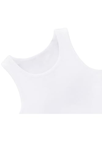Lilax Meninas Regata Básica Cropped Sem Mangas Com Forro Duplo Para Meninas (Branca, 12)